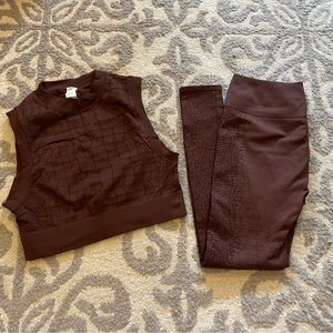 Fabletics 2-Piece Bundle: High-Waisted Reptile Legging & Verona Crop Top